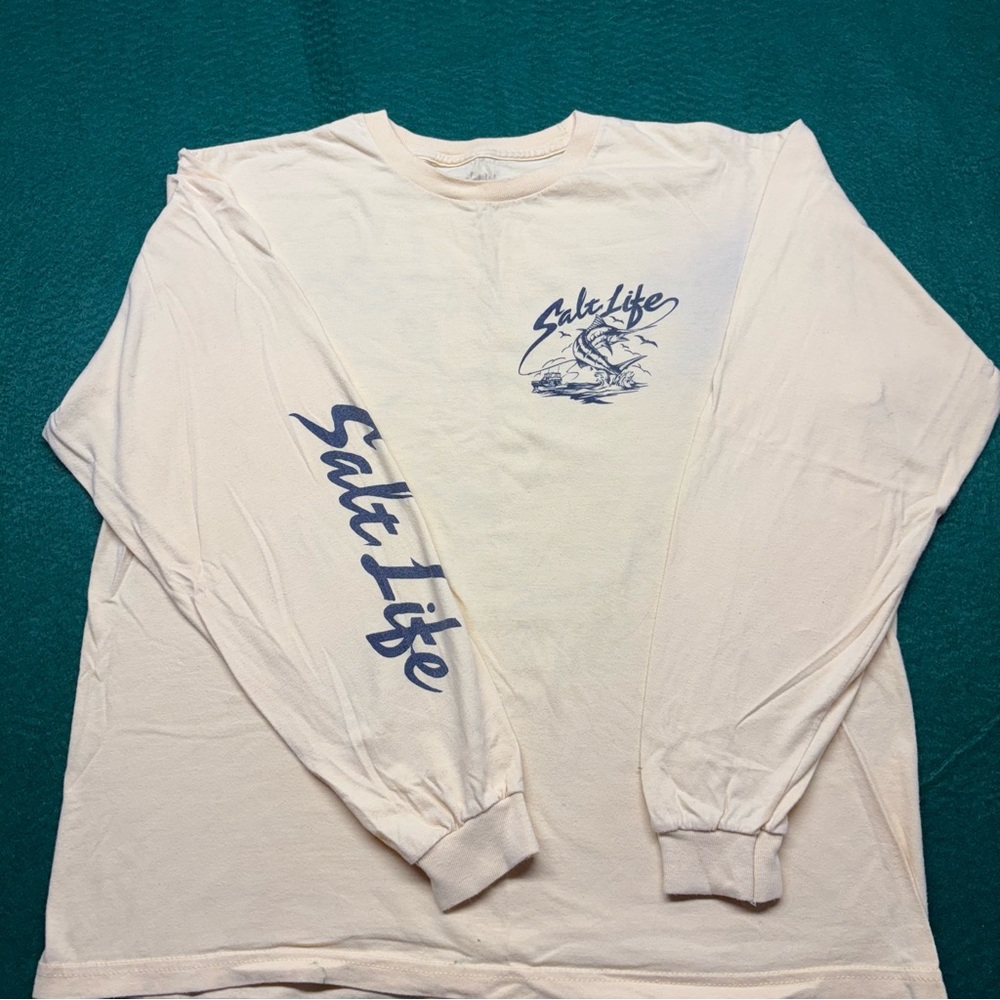 Salt Life Yellow Long Sleeve Shirt.  Small Stains on armpits.
